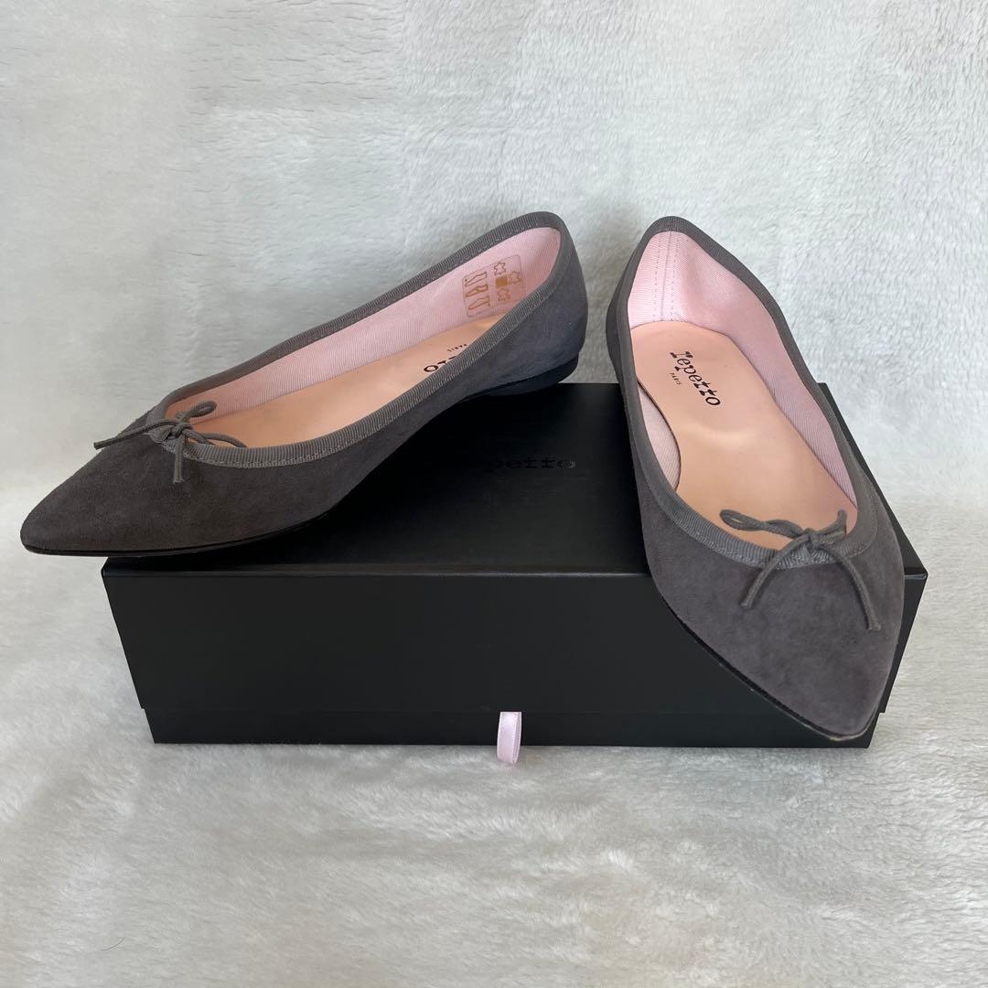 美品 箱付き☆レペット 38.5 グレー ブリジット ポインテッドトゥ バレエ 楽天市場】repetto レペット バレエシューズ BRIGITTE Patent leather