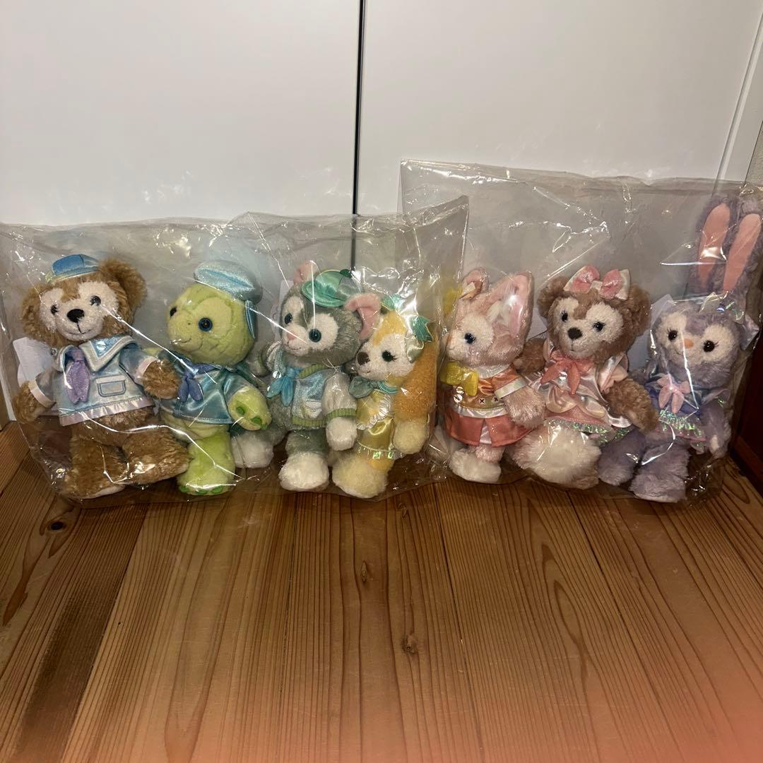 ダッフィー&フレンズ20周年　カラフルハピネス　ポージープラッシー　7人セット 7人勢揃い！東京ディズニーシー“ダッフィー＆フレンズ20周年：カラフル