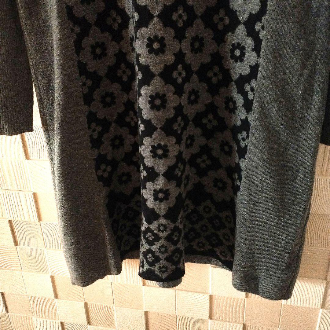 Super Beauty】スーパービューティ 花柄 ビジュー ニットワンピース