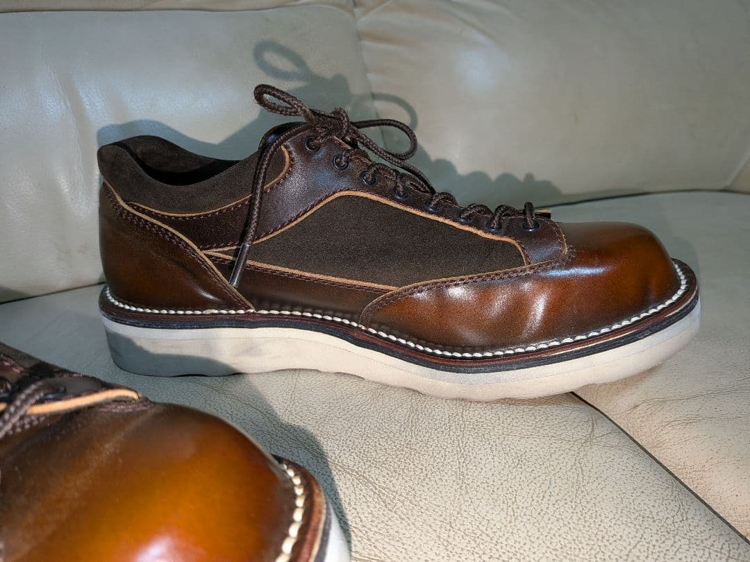 THE FLAT HEAD レザーシューズ ブラウン 切り替えし 革靴