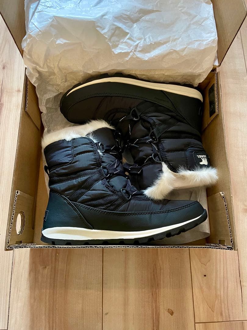 超美品⭐︎SOREL ブラック スノーブーツ　ウィットニーショートレース24cm ソレル SOREL WHITNEY 2 SHOET LACE（ウィットニー2 ショートレース