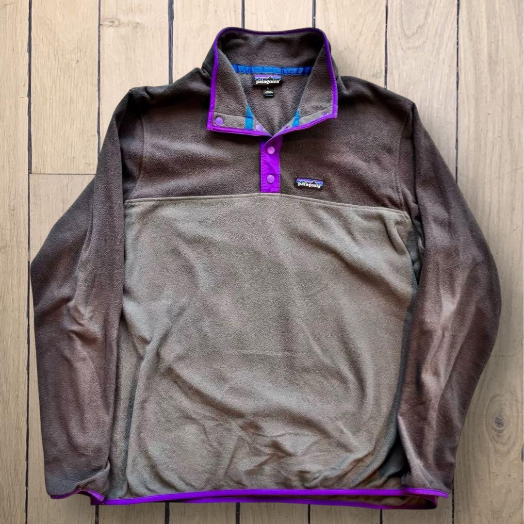 Patagonia】シンチラ スナップTフリース L紫×グレー 配色◎#506 - メルカリ