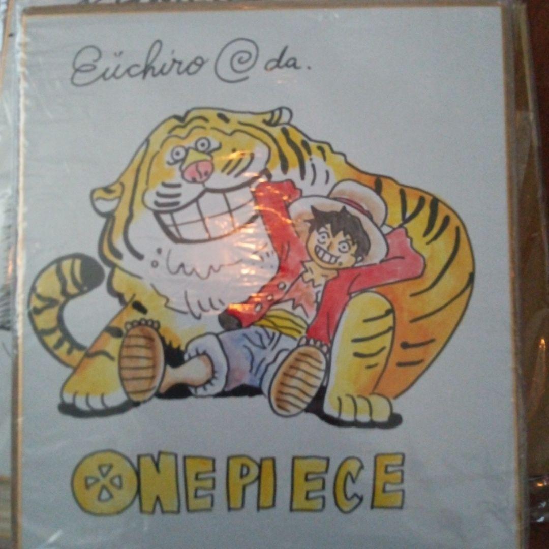 ONE PIECE イラスト　尾田栄一郎　直筆サイン入り ONE PIECE ワンピース 尾田栄一郎 サイン色紙 非売品 - メルカリ