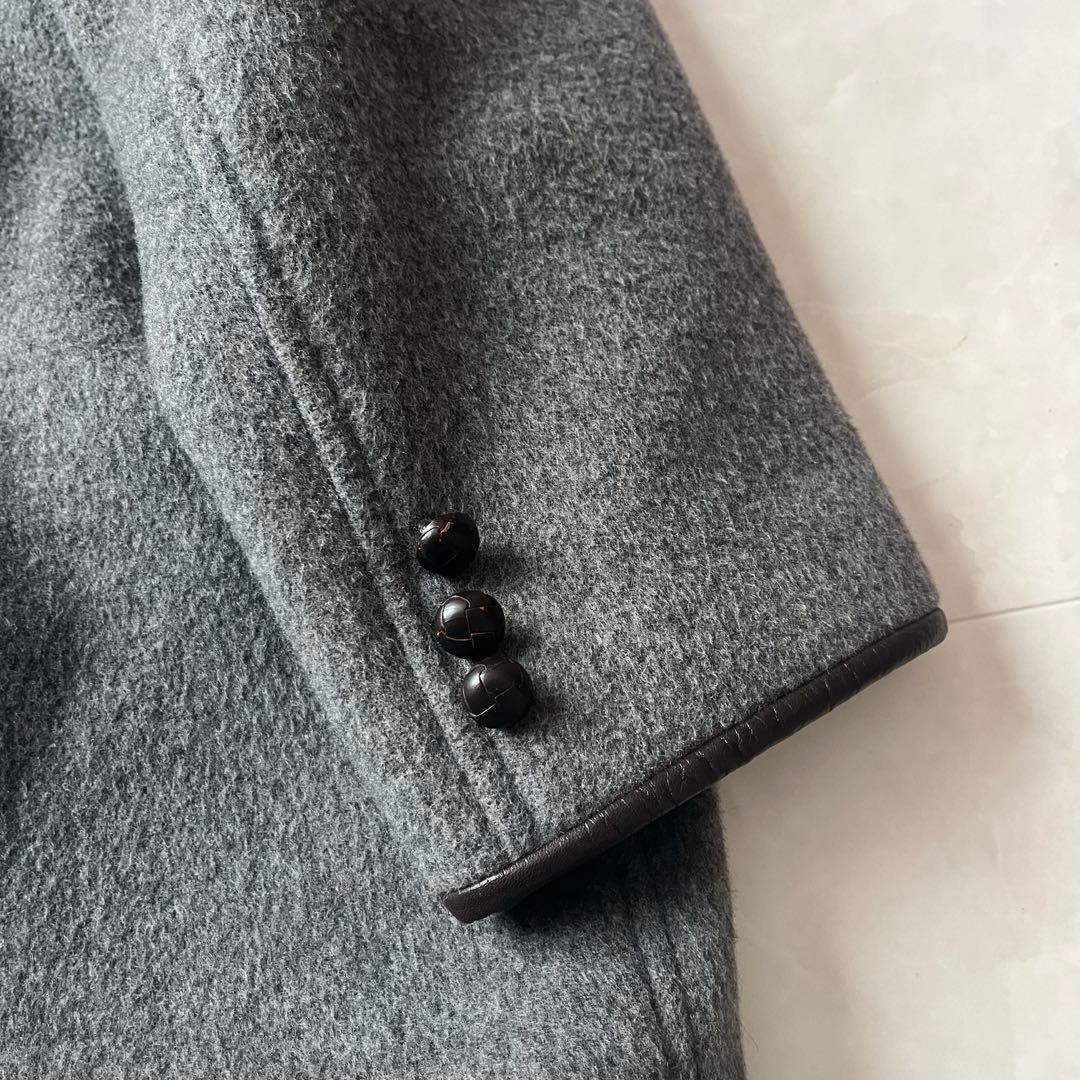 マドモアゼルノンノン ウールコートジャケット くるみボタン グレー