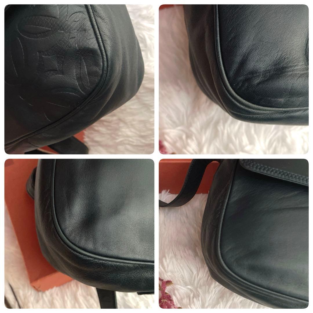 希少⭐︎LOEWE ネイビー アナグラム ナッパレザー 本革 ショルダー