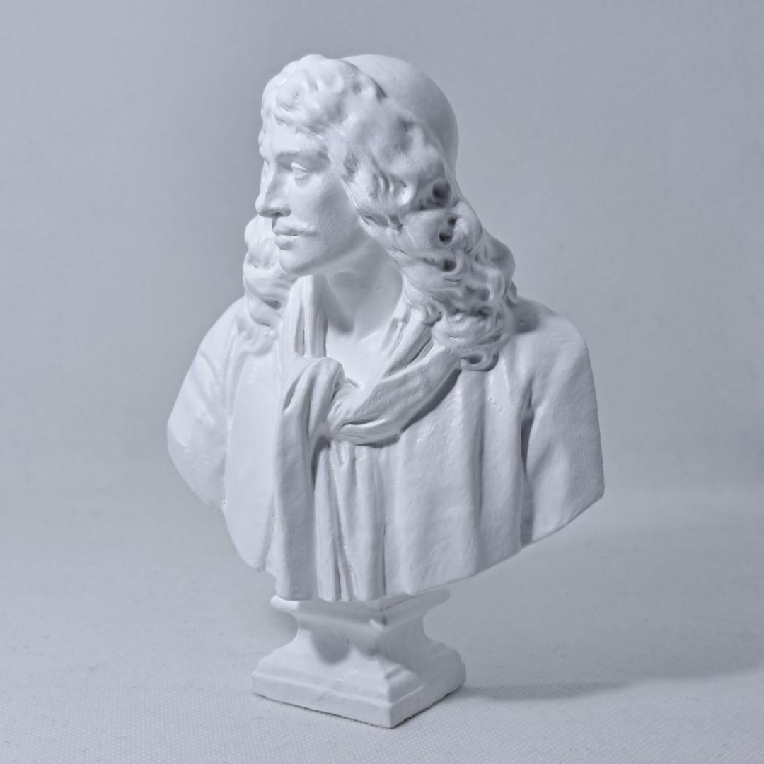 モリエール(高さ14cm) 石膏像 デッサン インテリア 彫刻 レジン - メルカリ
