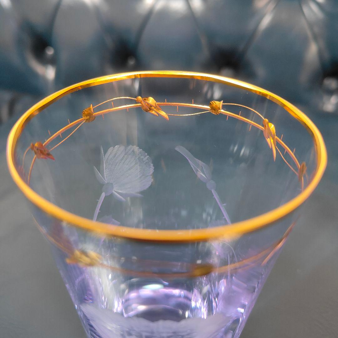 希少色】MOSER モーゼル パウラ グラス ペア 花模様 金彩 - メルカリ