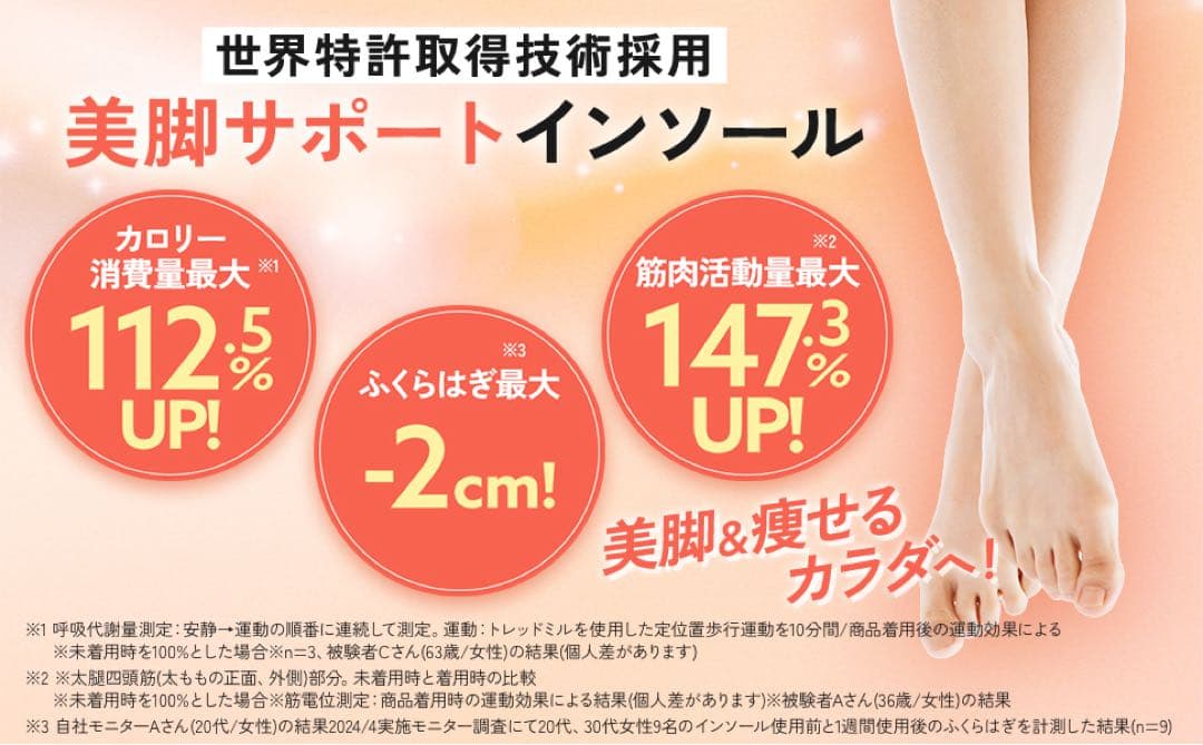 WalkQ+ INSOLE Sサイズ 23-24.5cm