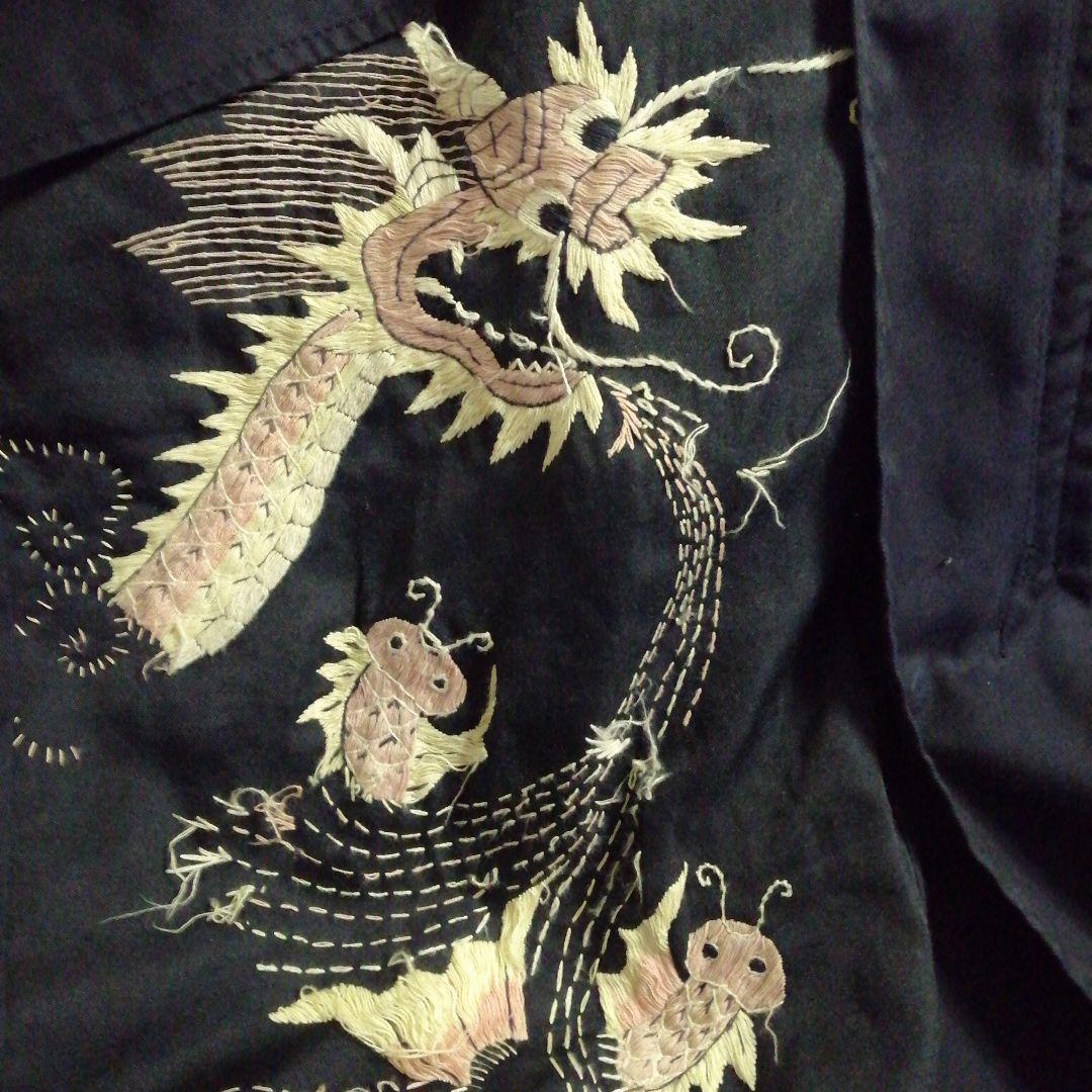 INK インク 再構築 リメイク チャイナドラゴン モッズコート 刺繍 L