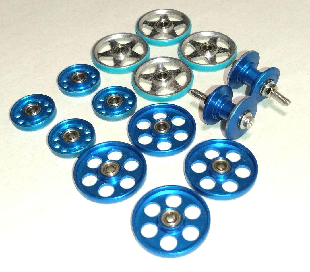 再出品】ミニ四駆 軽量2段 軽量13mm 軽量19mm 純正ブルー ローラー