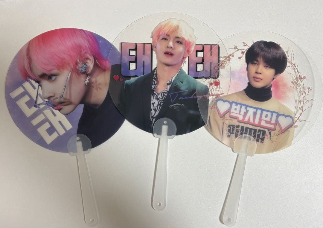 BTS テヒョン ジミン 透明うちわ - メルカリ