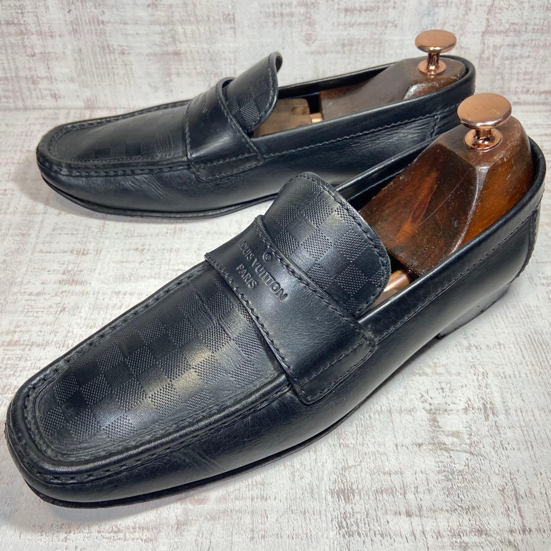 LOUIS VUITTON ルイヴィトン スクエアトゥ ダミエ ローファー - メルカリ