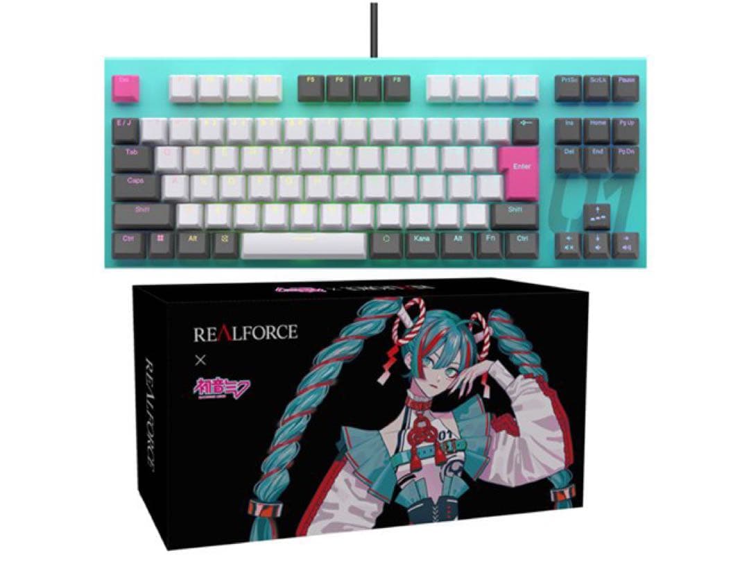 REALFORCE×初音ミク GX1 英語配列 東プレ、初音ミク仕様のREALFORCE GX1を数量限定で発売 - PC Watch