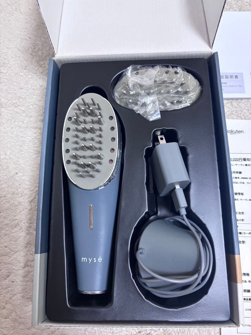 myse 美顔器 マッサージ機能付き グレー 充電器付き myseブラシ型美顔器「スカルプリフトアクティブプラス」 ヤーマン（YA