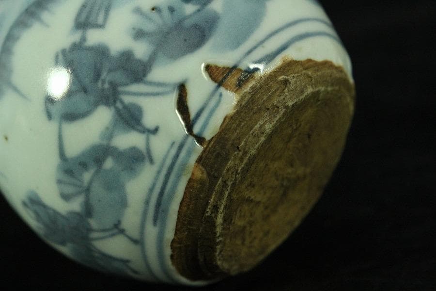 中国美術 古染付 祥瑞 茶入 明時代 唐物 鹿角蓋 茶道具伝来(K-XA856