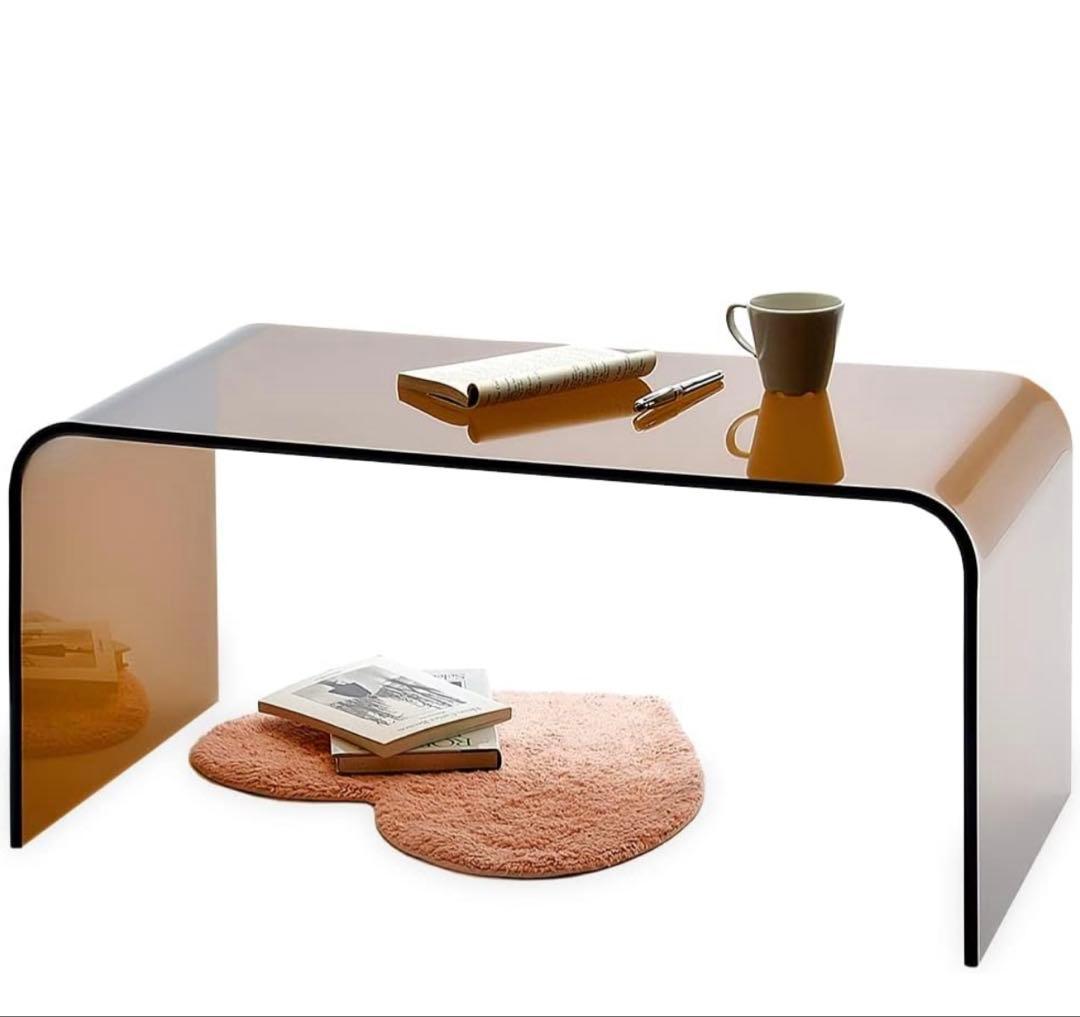 アクリルテーブル　 ローテーブル 　LLサイズ　クリアブラウン（約）幅77cm 楽天市場】Kuai アクリル ローテーブル 幅約80cm テーブル LL おしゃれ