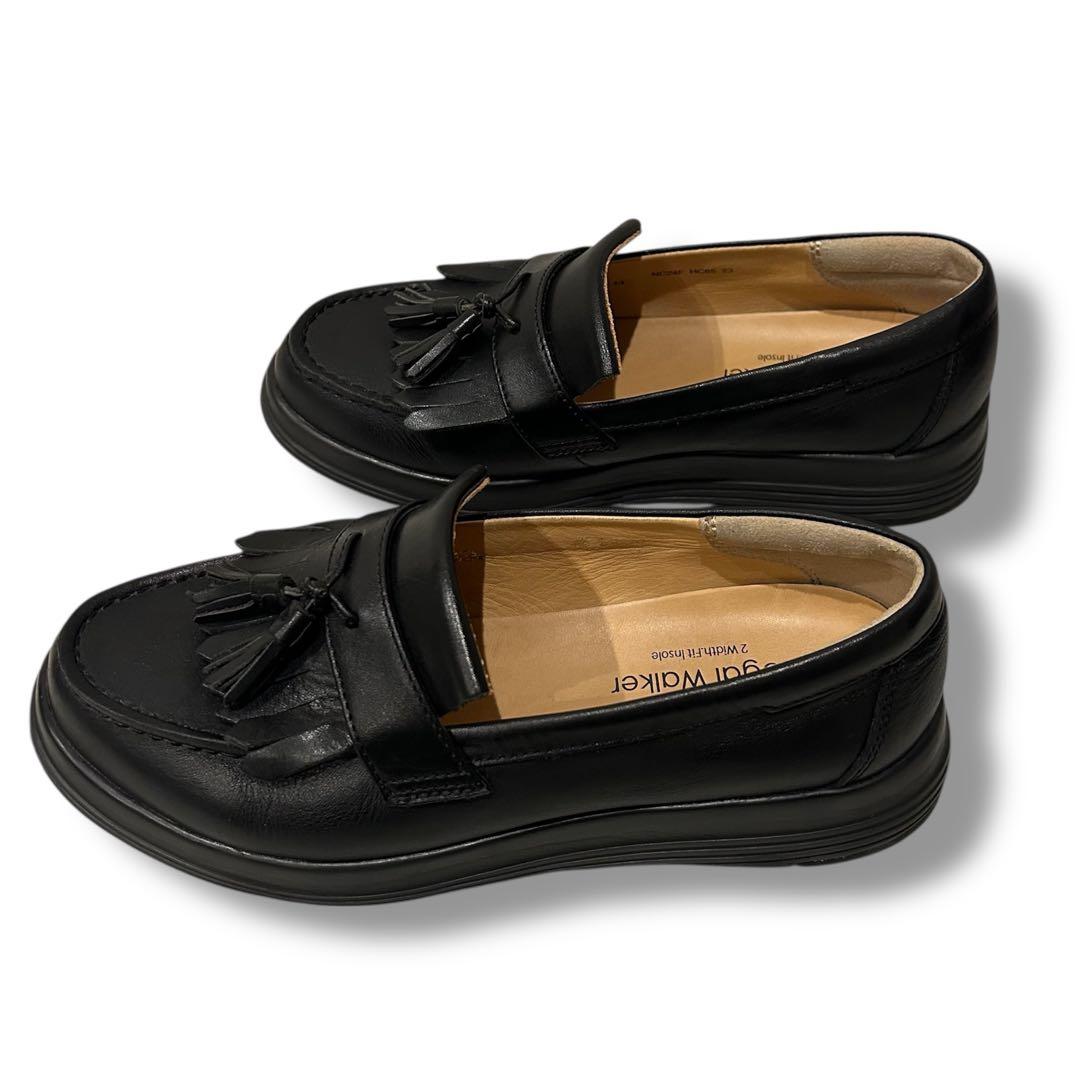 極美品 リーガルウォーカー 23.0 黒 タッセルローファー 3E 幅広 本革