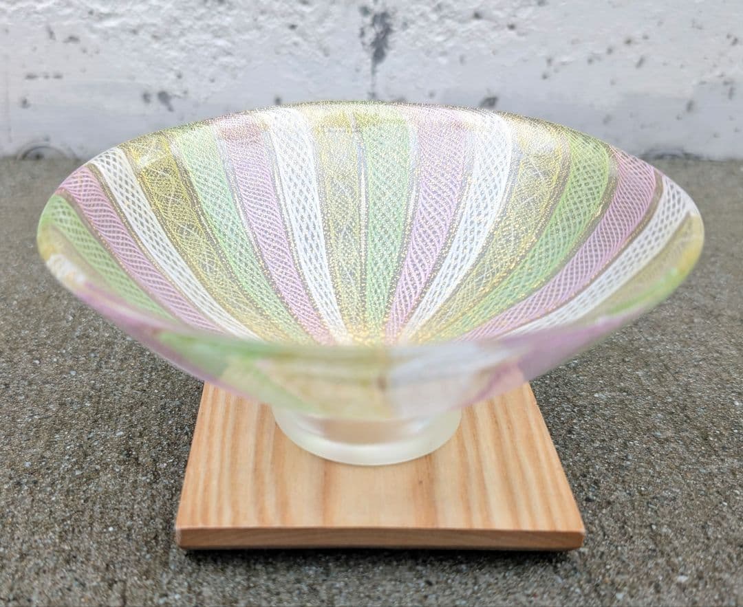 藤田喬平 手吹 　ヴェニス茶椀 　レース 　ガラス夏茶碗 藤田喬平 手吹ベェニス茶碗 | しぶや黒田陶苑