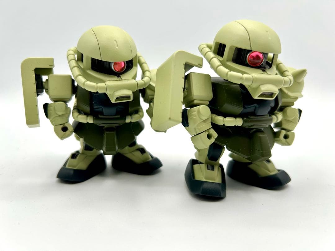 SDガンダム BB戦士ミキシング シャアザクとザク2体セット 塗装改修品