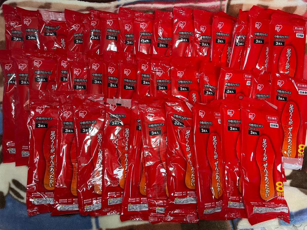 アイリス　中敷き用カイロ40袋まとめ　足用 Lサイズ】アイリス 国産カイロ 中敷き用カイロ(L) 3足入 720個(360足分