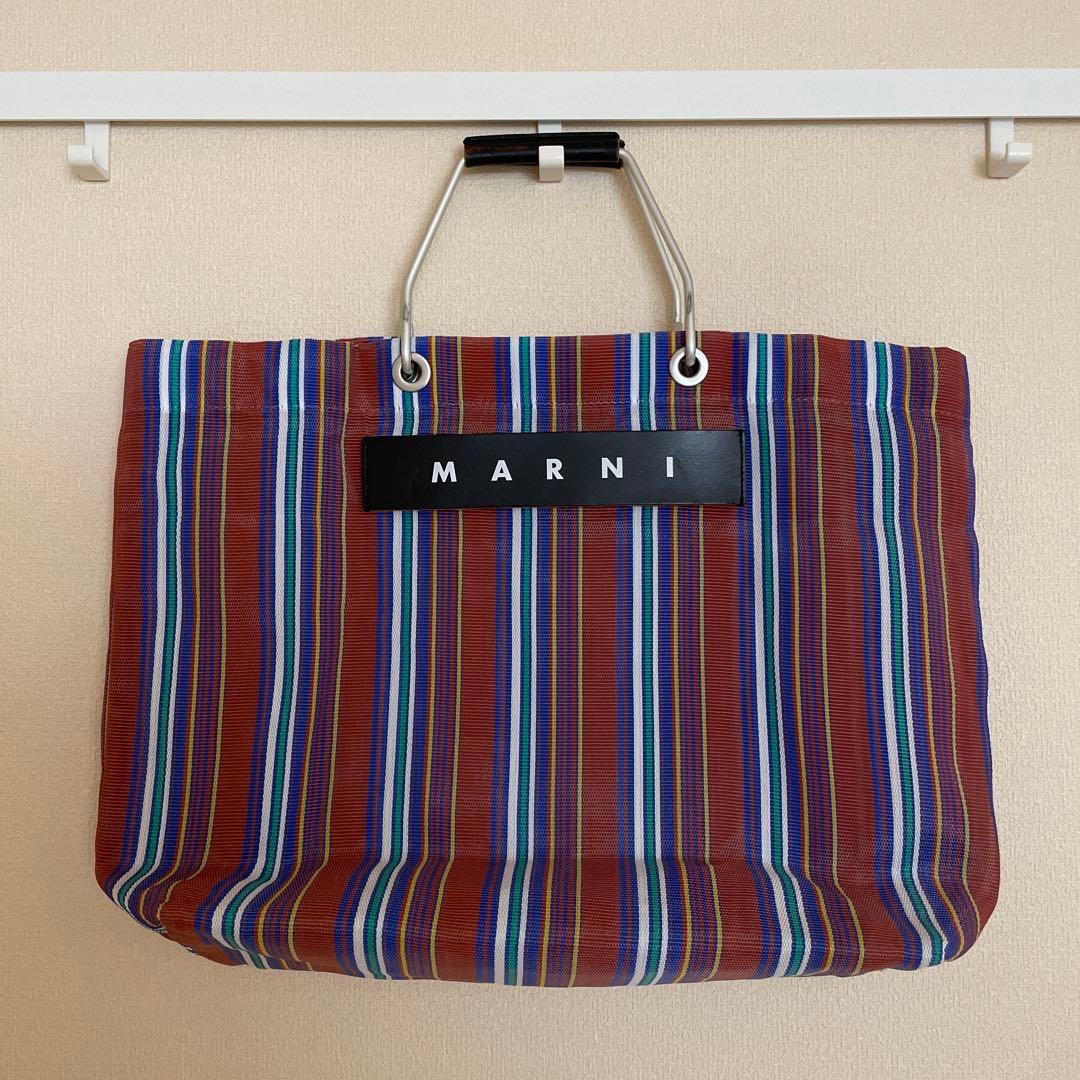 MARNI MARKET STRIPE BAG ブラウン マルチブラウン MARNI MARKET STRIPE BAG | Marni