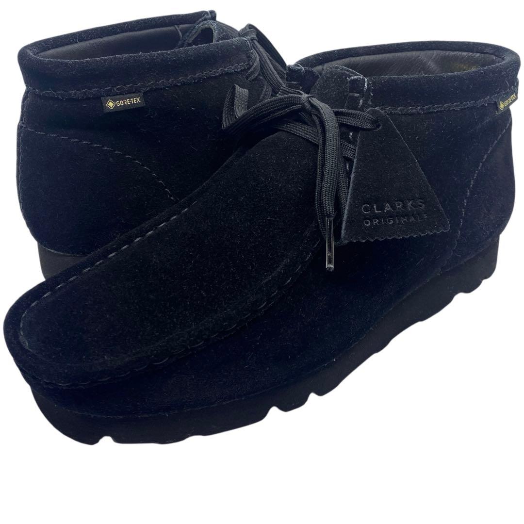 【美品】 クラークス 26cm ワラビー ゴアテックス GORE-TEX 黒 WallabeeGTX / メンズ ワラビーゴアテックス （ブラックスエード