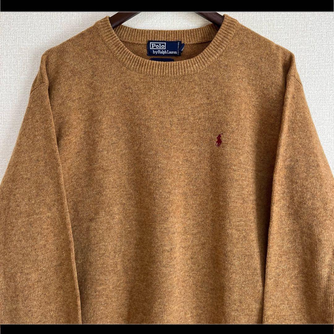 ポロ ラルフローレン ニット セーター ブラウン 赤ポニー刺繍 ウール L POLO RALPH LAUREN - POLO RALPH LAUREN / ポロラルフローレン