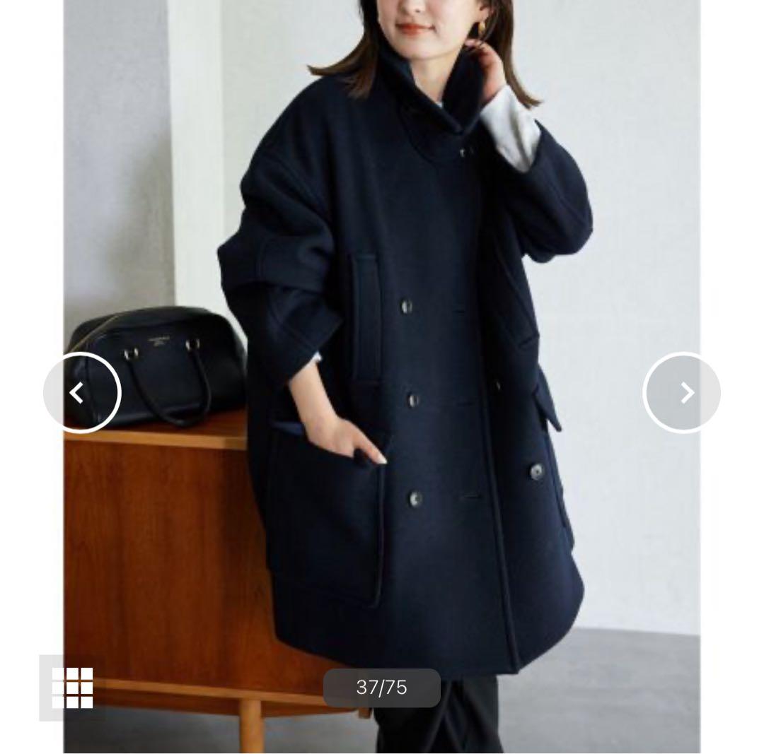 SLOVE IENA メルトンビック ピーコート ダブルボタン 濃紺 38