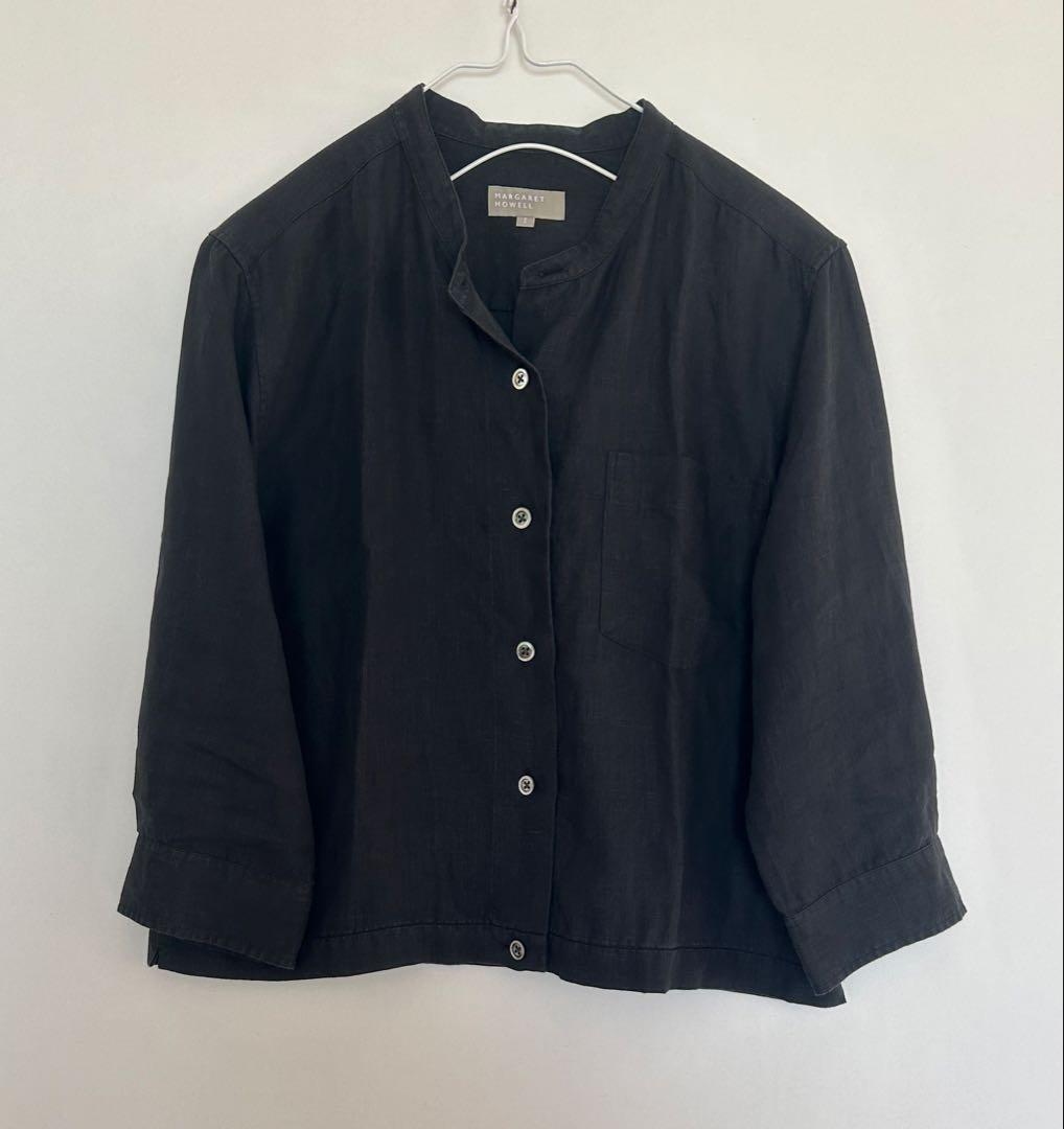 マーガレットハウエル バンドカラー リネンシャツ Ⅰ - メルカリ