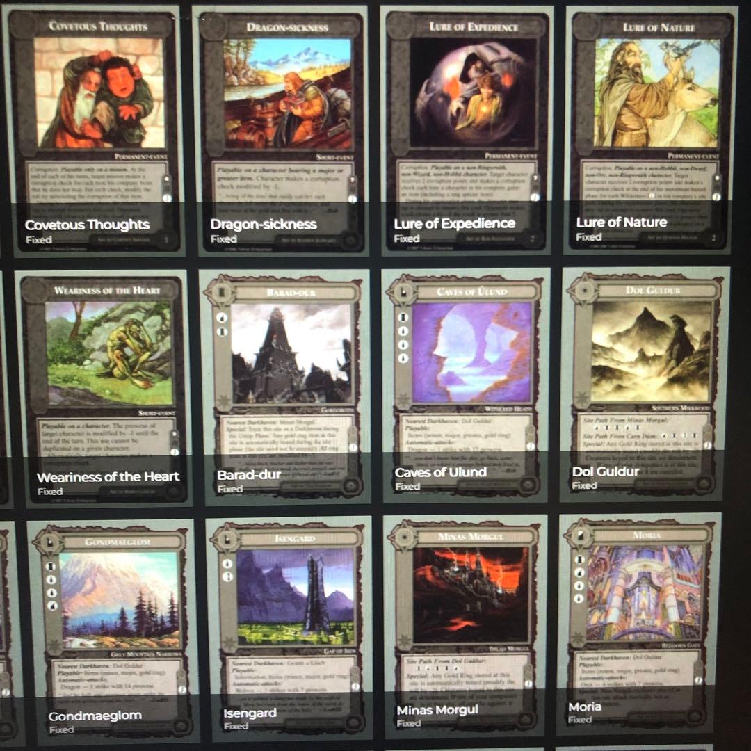 ミドルアース カード チャレンジデッキJ ccg コンプ 指輪物語 希少