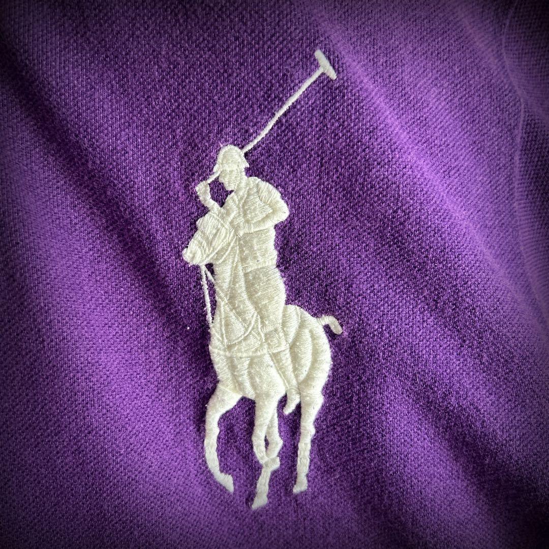 ラルフローレン ポロシャツ 紫 ジャマイカ ビッグポニー刺繍 Mサイズ