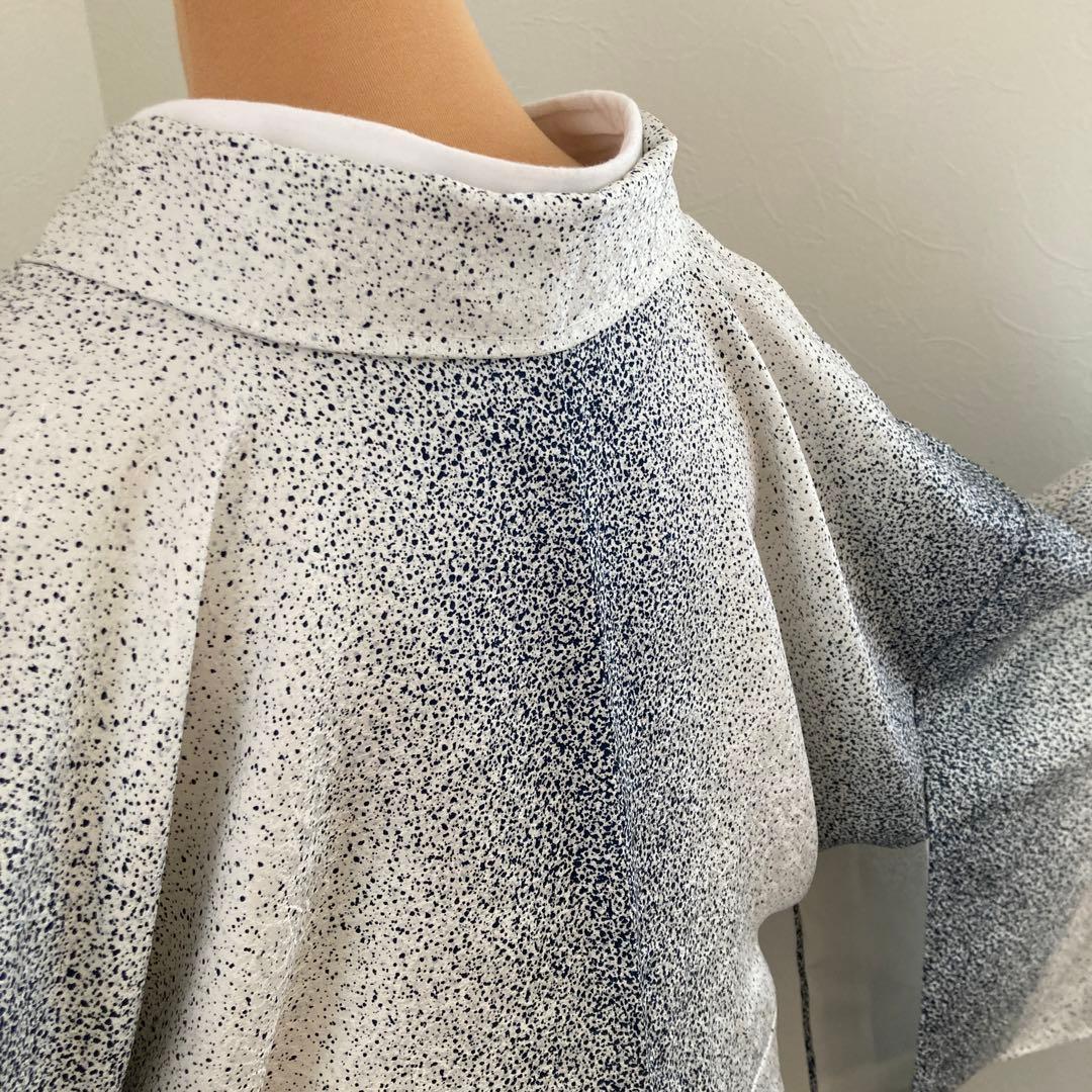 新品　小紋　粋なモダン　トールサイズ　点描グラデーション　細見え　仕立て上がり