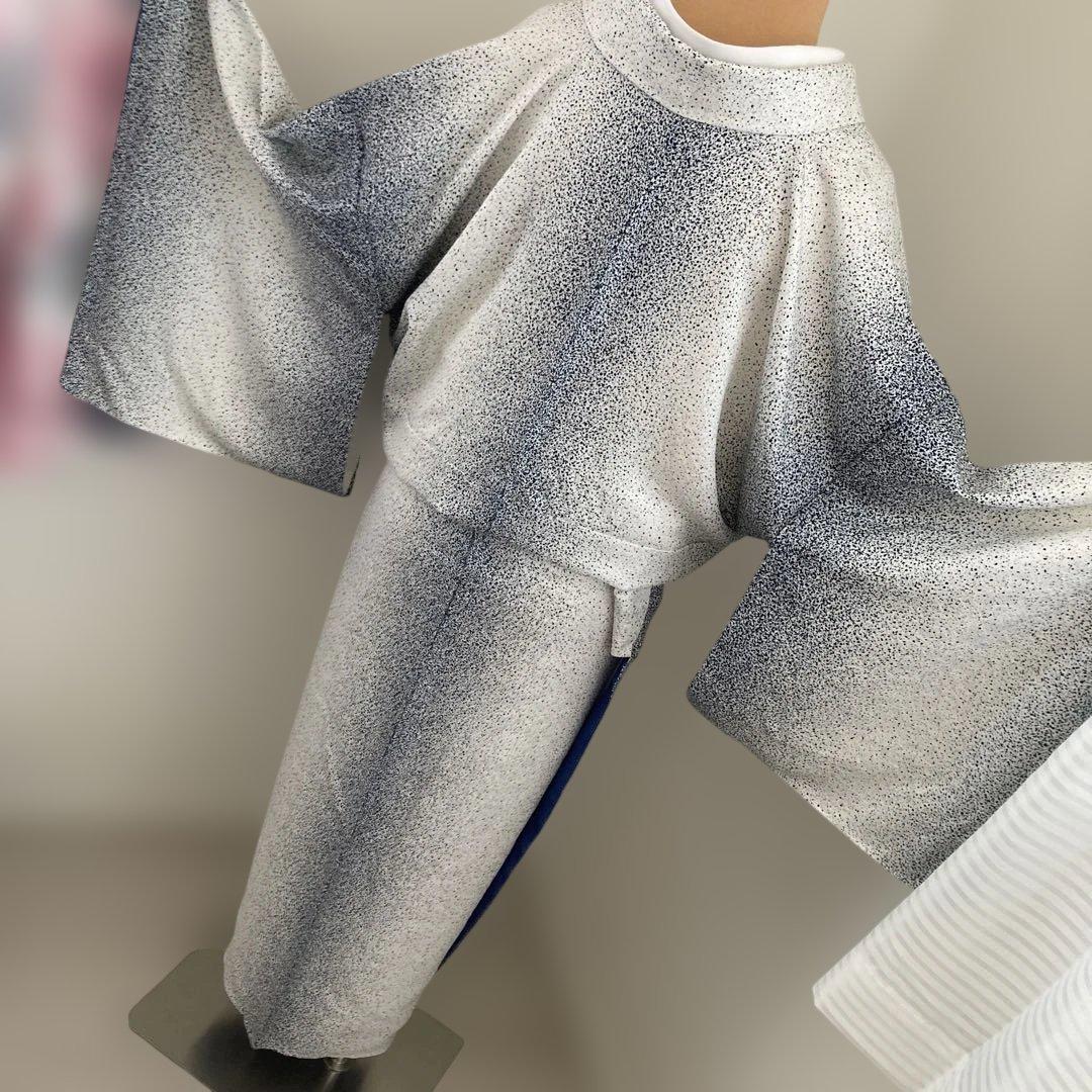 新品　小紋　粋なモダン　トールサイズ　点描グラデーション　細見え　仕立て上がり