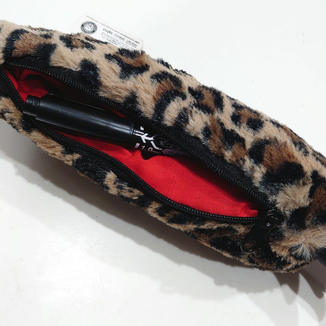 こ*様 【腕グルーミー】チャックスGP ペンケース ヒョウ柄 ペンポーチ