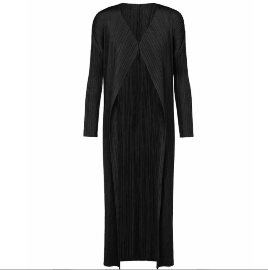 美品 プリーツプリーズ イッセイミヤケ ロングカーディガン ボタンレス
