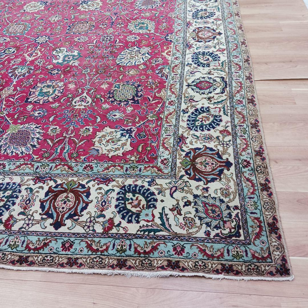 Y2023 ペルシャ絨毯 ウール 手織り 特大 412×313㎝ 工房サイン - メルカリ