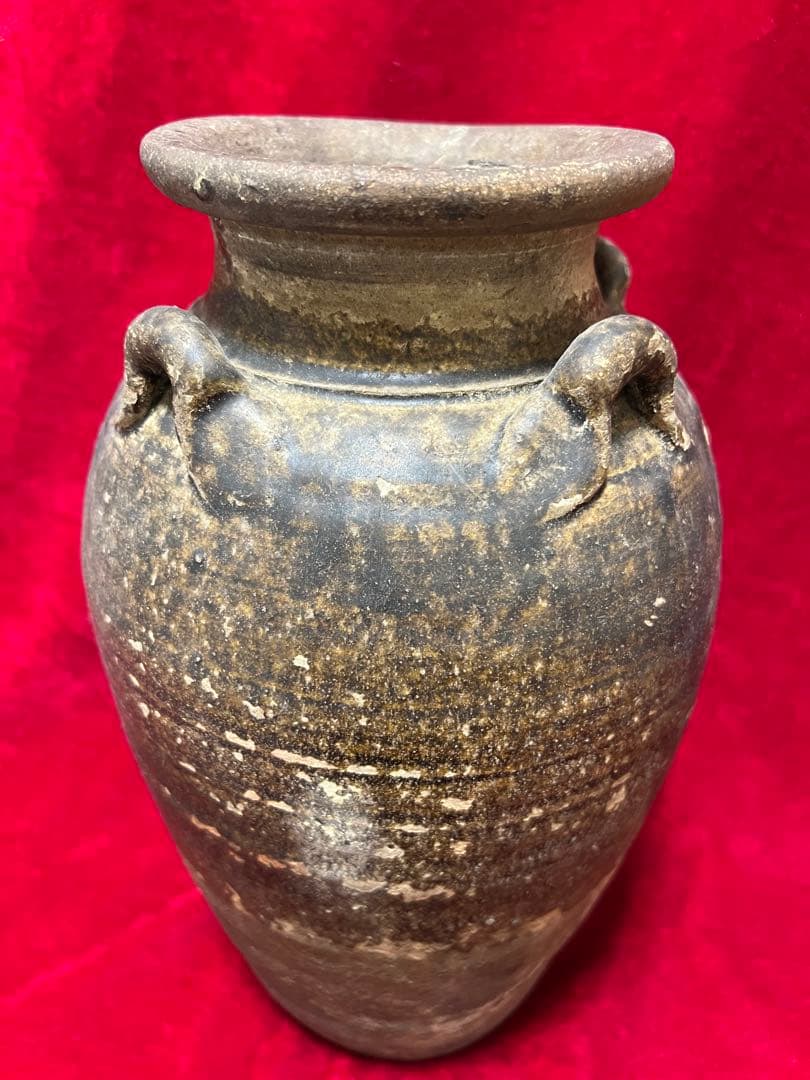 中国明朝青釉 四耳壺陶器 骨董品 時代物 高さ30cmx12cm整理品現状品のみ 壺 骨董品 楽天市場】大壺（骨董品・アンティーク｜アート・美術品