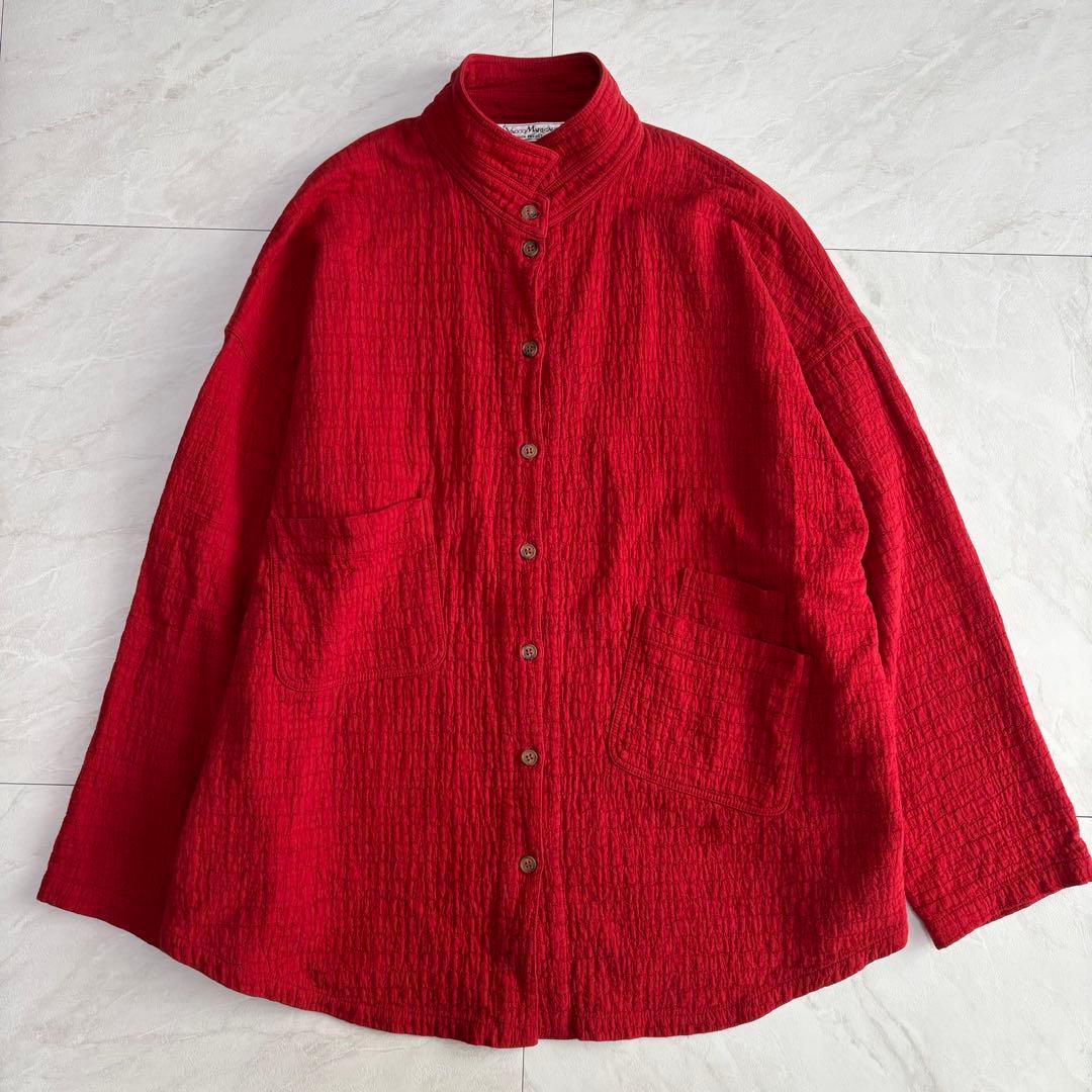 ヤッコマリカルド 赤 タック シャツジャケットFREE - メルカリ