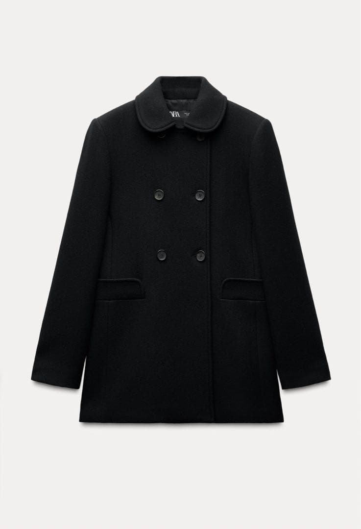 新品未使用 ZARA ウールブレンド ダブルブレスト コート S レディース