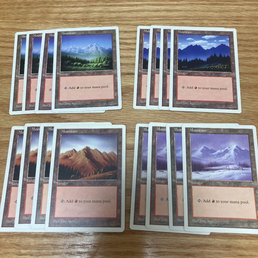 MTG 基本土地 山4種16枚セット イラストJohn Avon - メルカリ