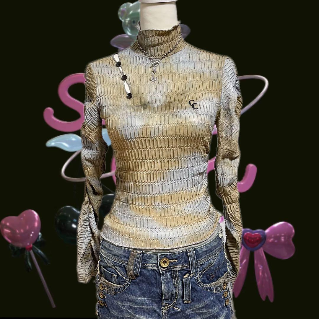 Crank seoulトップス 韓国ブランド ギャル フェアリーグランジ y2k