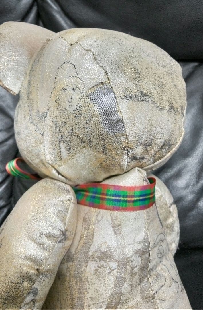 テディベア 西陣織 正絹 ぬいぐるみ 希少 一点もの ヴィンテージ 90