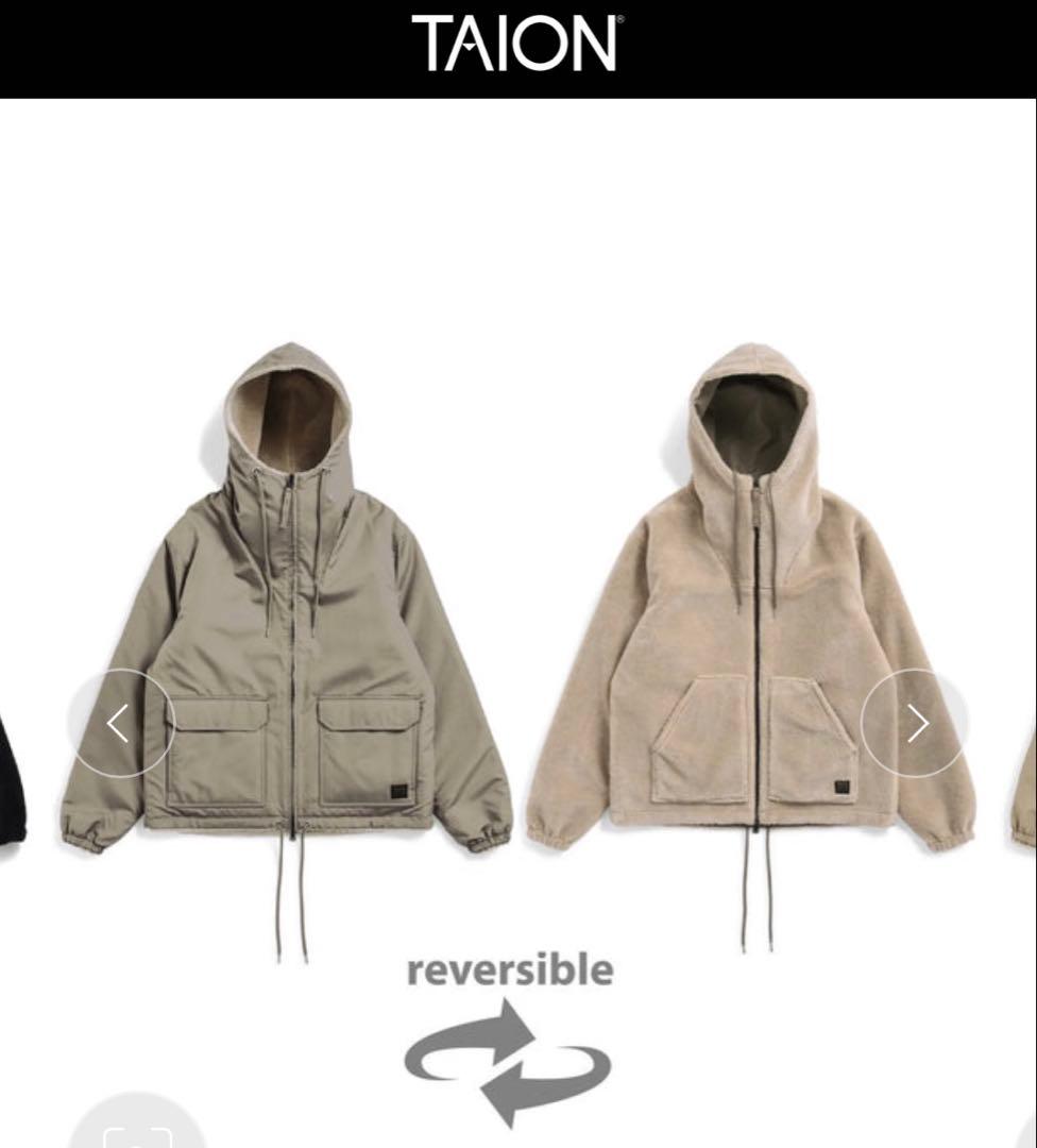 TAIONノンダウン ミリタリー リバーシブル ボア フーディー TAION-R106NDZML-