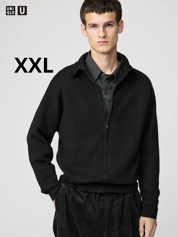 UNIQLO U 25AW ダブルフェイスフルジップジャケット ブラック XXL