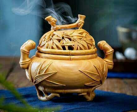 手作り 黄楊木 ツゲの木彫り 家の装飾 飾り物 ポプラの葉平安である香炉y 小さな葉のツゲのゆったりとした装飾品 - Etsy 日本