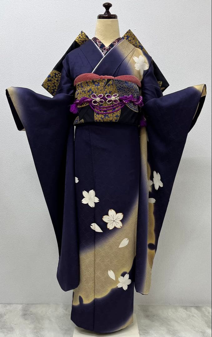 振り袖 フルセット 別誂長襦袢 結婚式 金彩加工 刺繍入り 桜 坂東八十