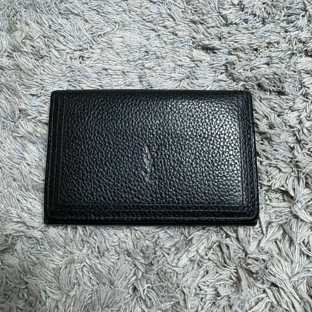 YVES SAINT LAURENT カードケース 名刺入れ レザー ブラック - メルカリ