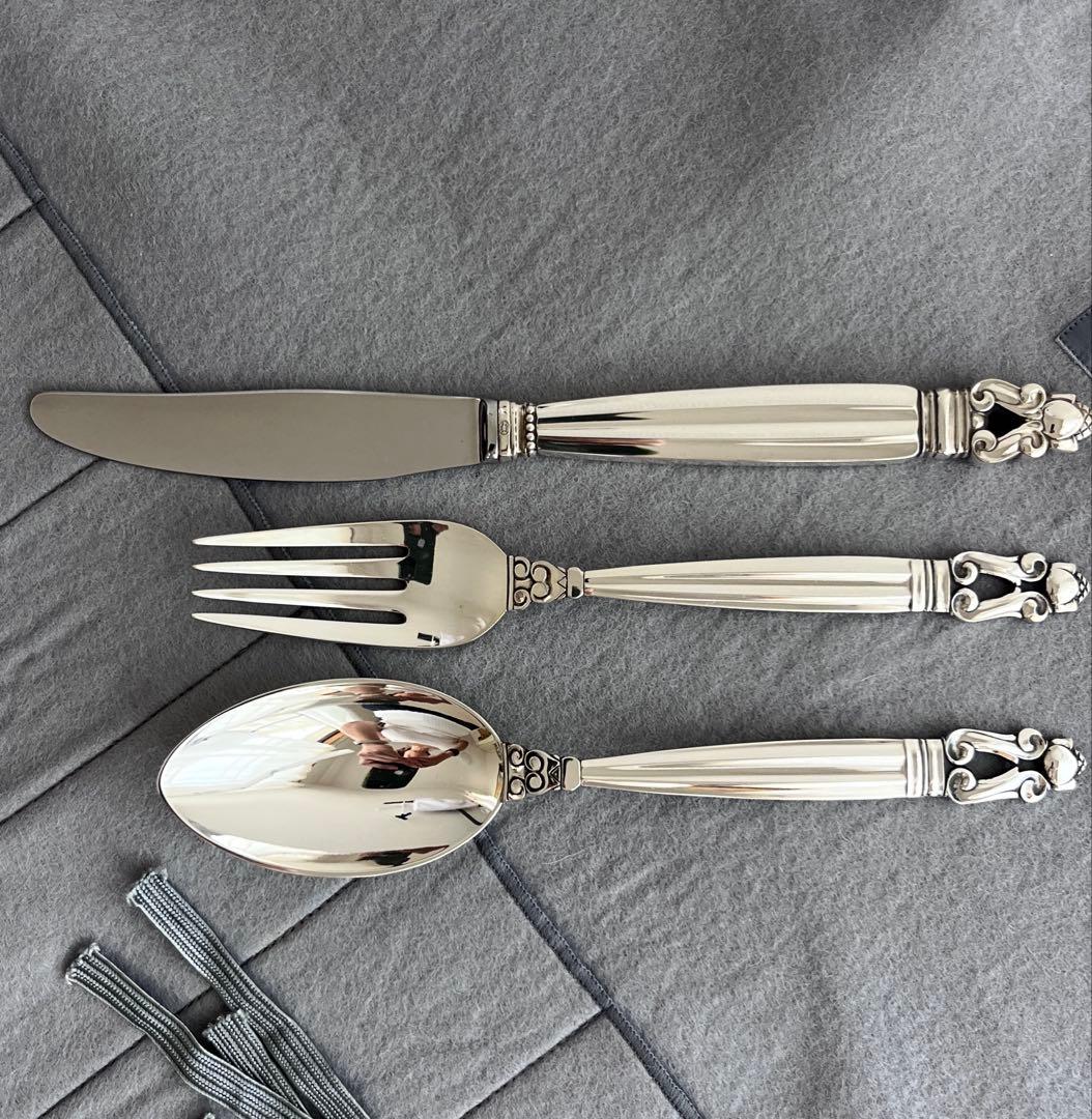 未使用】ジョージ ジェンセン ACORN エコーン ディナー3本セット 純銀