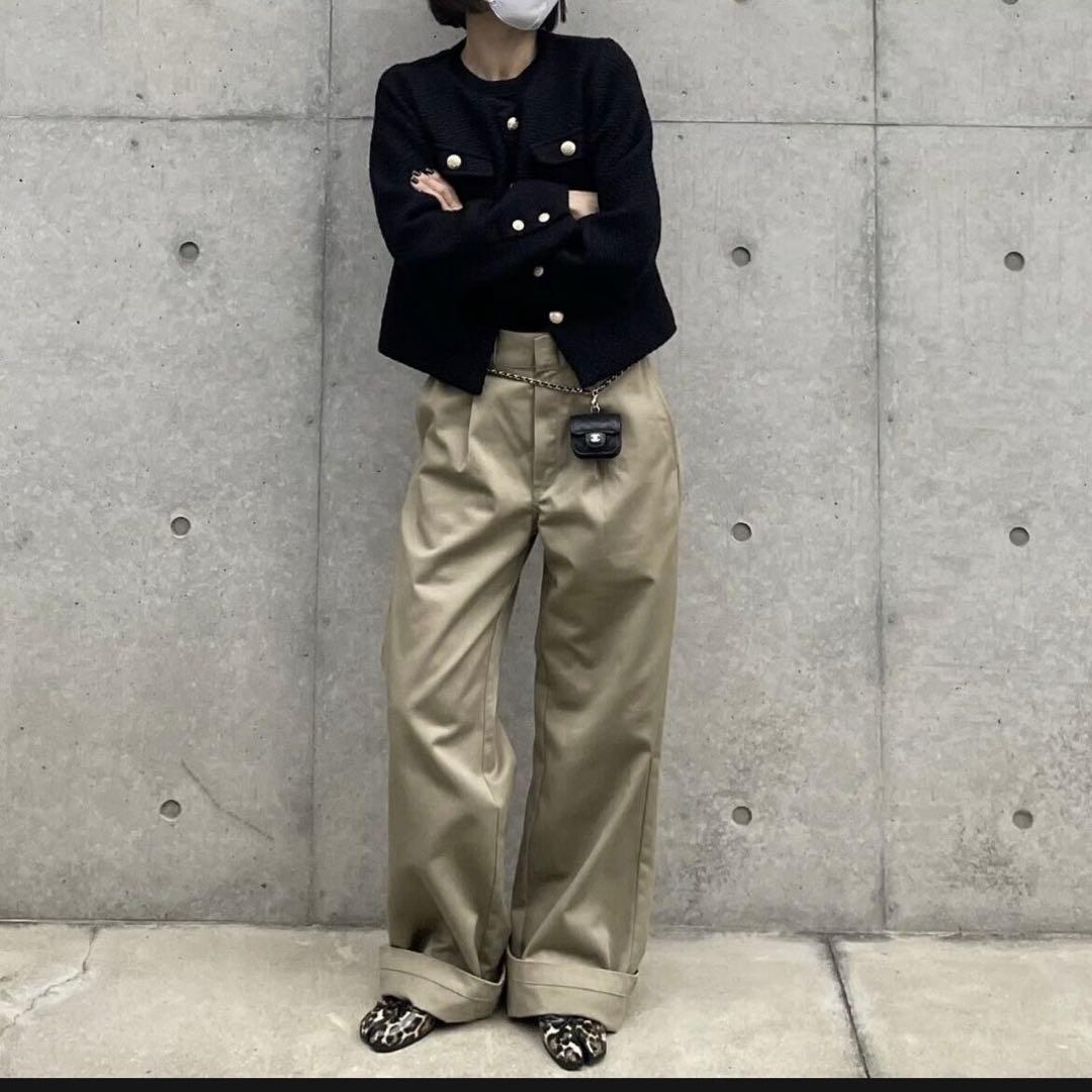 ok.soon ベージュ チノワイドパンツ ok.soon×dickies wide chino pants(new beige) | o