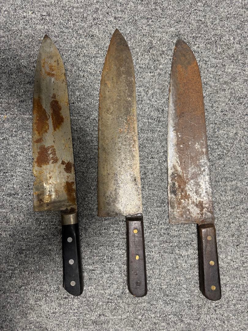 d*9様 牛刀 3本セット 使用感あり d*9様 牛刀 3本セット 使用感あり